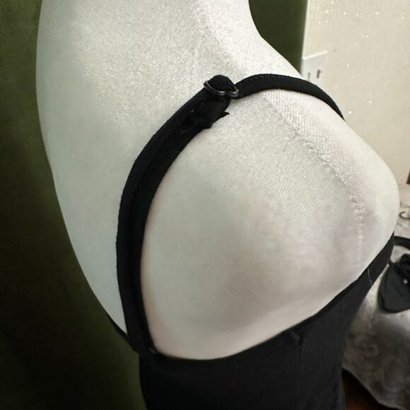 Women’s Black Midi Slip Dress with Side Ruched Drawstring – Size M - Picture 5 of 11